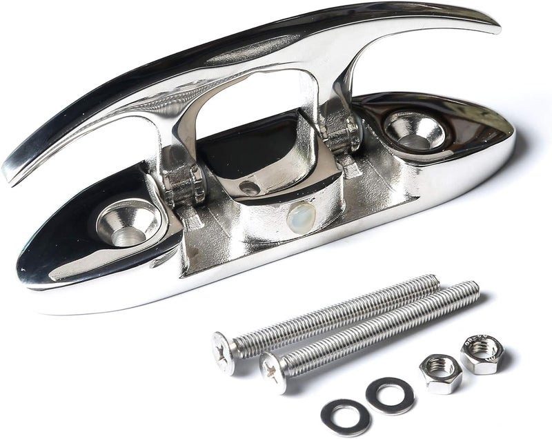 MX Boat Folding Cleats 4-1/2 inch Marine Dock Cleats Flip Up Boat Cleats Stainless Steel,with Installation Accessories Pair - Image 4